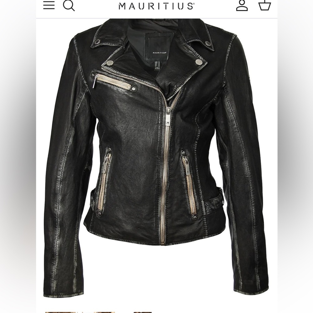 NWOT !!! Mauritius SOFIA leather jacket-gift too small and can’t return!